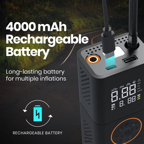 Portronics Vayu 3.0 tyre Inflator with 150 PSI Pressure, 4000 mAh Batt