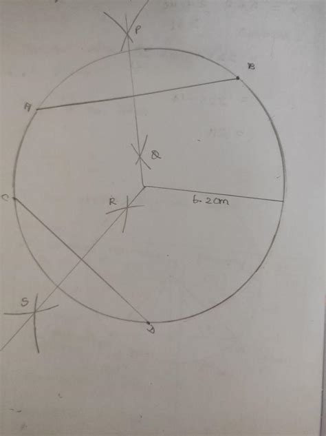 Draw a circle of radius 6.2cm and draw any two chords in it. Construct ...