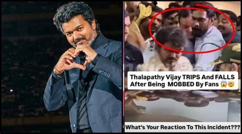 Thalapathy Vijay trips and falls at Chennai airport as fans crowd in ...
