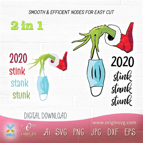 Stink Stank Stunk SVG 2020 Grinch’s Hand Christmas Cut File – Origin ...