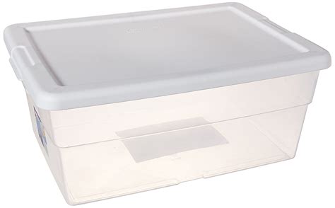 Sterilite 16 Quart Basic Clear Storage Box with White Lid (Pack of 2 ...