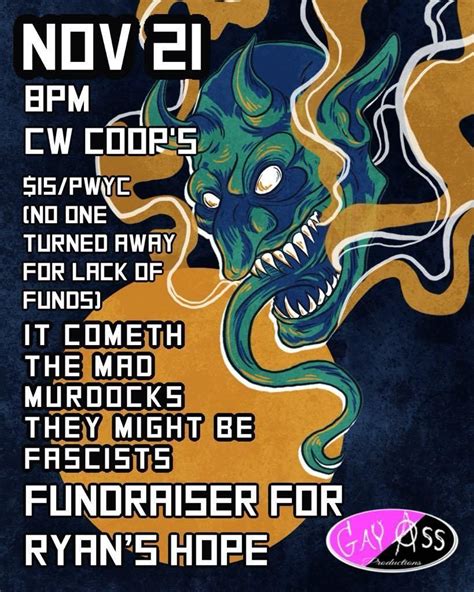 Fundraiser for Ryans Hope with IT COMETH/THE MAD MURDOCKS/THEY MIGHT BE ...