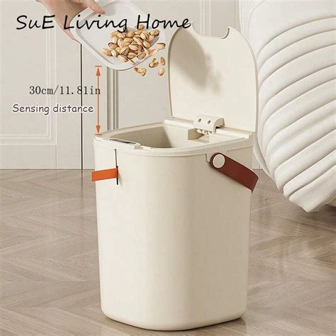 SuE 20L Kitchen Trash Bin Bathroom Touch Can In The Toilet Smart Bucket ...