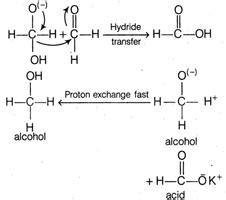 The correct sequence of steps involved in the mechanism of Cannizzaro's ...