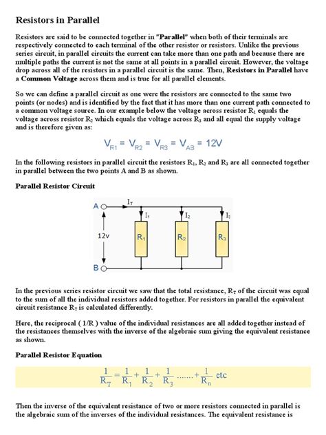 Image result for Resistors in Parallel Explained