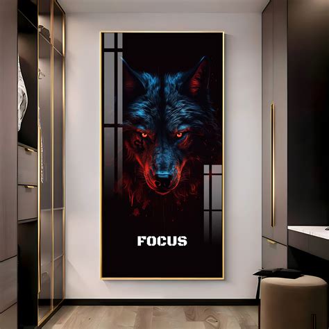 Alpha Wolf Premium Acrylic Vertical Wall Art - The Next Decor