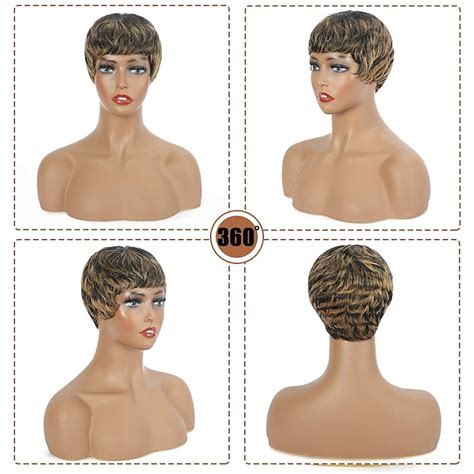 Short Pixie Cut Wig Synthetic Hair for Black Women Natural Hair Wig ...