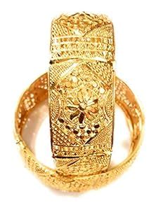 Buy SIZE(2-4) GOLD PLATED EXCLUSIVE DESIGNING BANGLES WITH ADJUSTABLE ...
