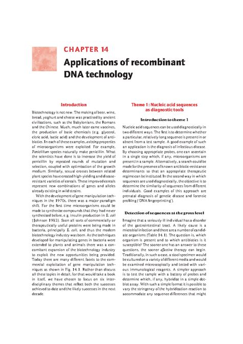 Applications RDT - CHAPTER 14 Applications of recombinant DNA ...