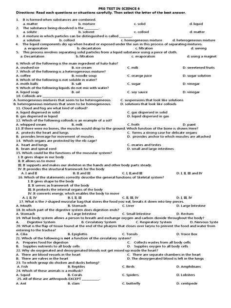 Image result for Class 6 Science Test