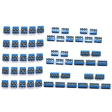 Dgzzi 50pcs Blue 5mm Pitch Pcb Mount Screw Terminal Block | Desertcart ...