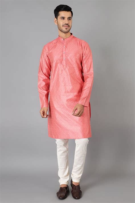 Banarasi Rayon Cotton Pink Kurta Pajama