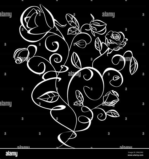 Decorative illustration of Roses flowers Stock Vector Image & Art - Alamy