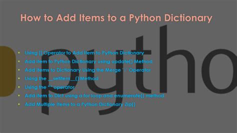 Image result for Dictionary Add in Python