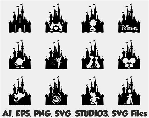 Disney Castle Silhouette Vector at Vectorified.com | Collection of ...