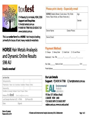 Fillable Online HORSE Hair Mineral Analysis TEMPLATE Fax Email Print ...