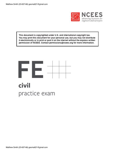 Image result for Fe Civil Exam Question Distribution