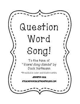 Image result for Question Words Song