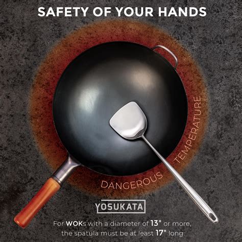 17-inch (43cm) Stainless Steel Wok Spatula & Ladle Set | Yosukata