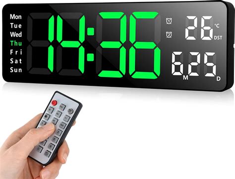 Soobest LED Digital Wall Clock with Seconds, Electric Clock Plug Auto ...