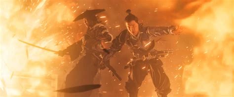 Player character Atsu looks down over a beautiful vista in Ghost of Yotei.