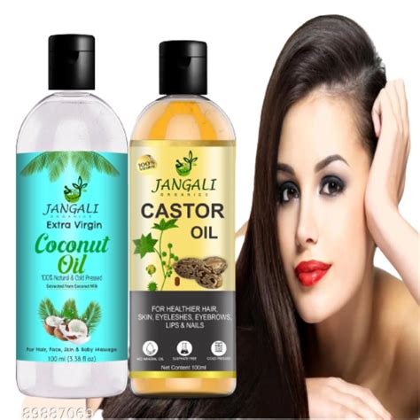 Buy Pure Jangali Organics Cold Pressed Castor Oil & Virgin Coconut Oil ...