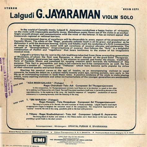 Buy Lalgudi Jayaraman - Violin Solo | Musiccircle – MusicCircle