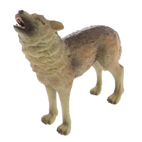 FLAWISH Realistic Howling Wolf Wild Animal Figurine Model Action Figure ...