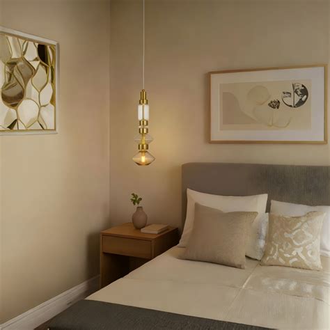 ORION GEOMETRIC GLASS & BRASS BEDSIDE PENDANT LIGHT | Daya Worldwide ...