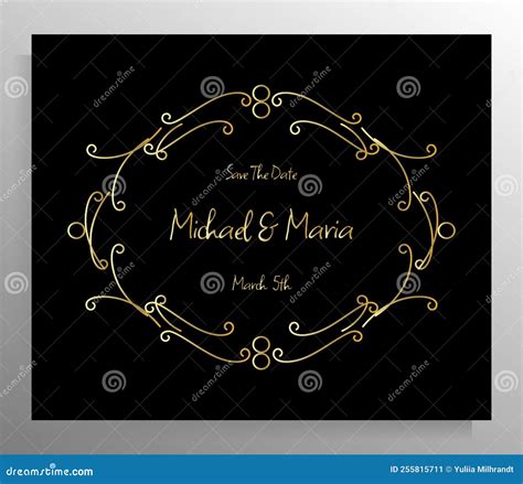 Vintage Wedding Invitation Design. Card, Poster Stock Illustration ...