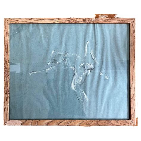 Charcoal Artists Drawing of Reclining Nude Male Model For Sale at 1stDibs