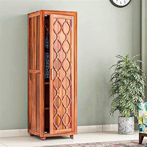 WOODNETIC Sheesham Wooden Wardrobe for Clothes with Single Door in ...