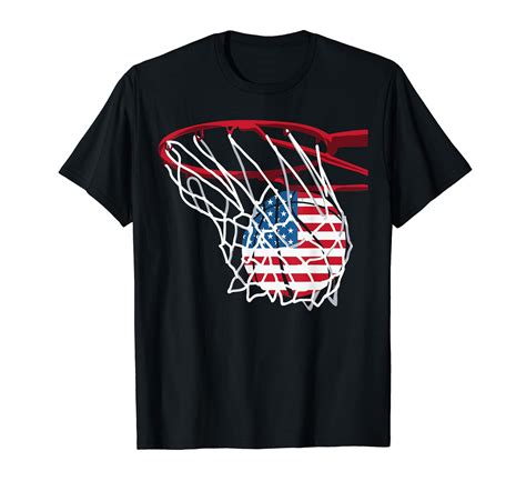 American Patriotic Basketball 4th Of July US Flag Men Boys T-Shirt ...