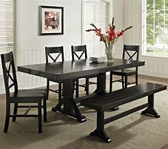 Image result for Black Dining Set with Bench