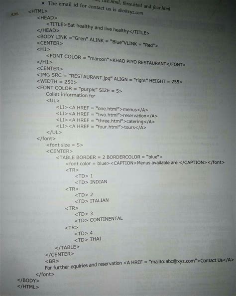 write html code to generate the following output - Brainly.in