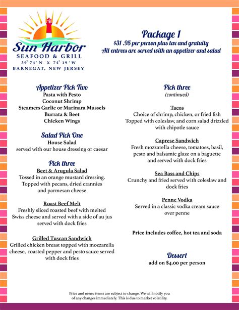 General 2 — Sun Harbor Seafood and Grill