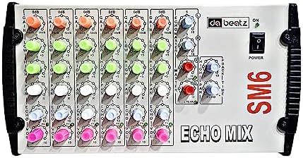 DaBeatz 6-Channel Stereo Echo DJ Sound Mixer with USB and Bluetooth for ...