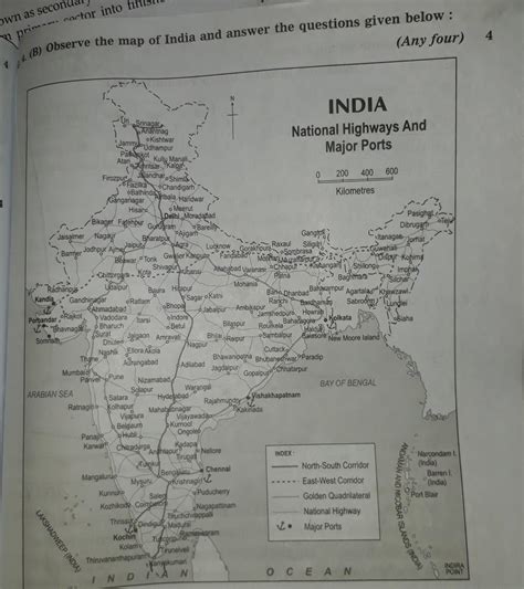 Questions: (1) Which means of transport are seen on the map? (2) In ...