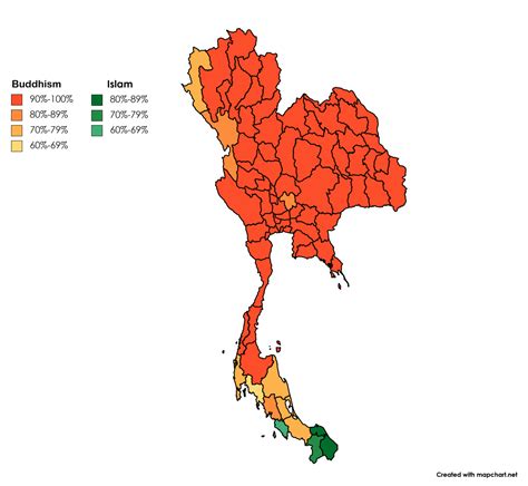 Map of Religion in Thailand. - Maps on the Web