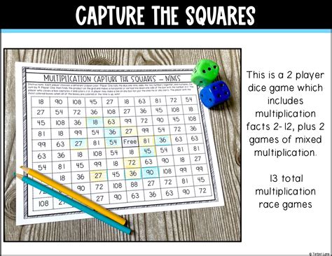 Multiplication Math Games Printable - Classful