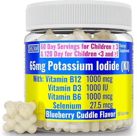Amazon.com: SHIZAM Potassium Iodide Gummies 130mg 65mg Nuclear Survival ...