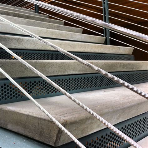 Modern Concrete Stair Treads with Sandblast Nosings