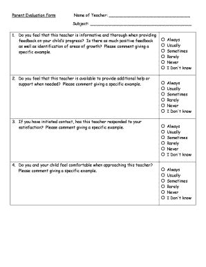 2011-2026 PA Freire Charter School Parent Evaluation Form - Blank ...