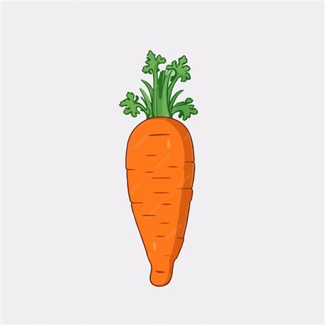 Vektor-Cartoon-Symbol-Illustration einer Karotte mit flachem Stil für ...