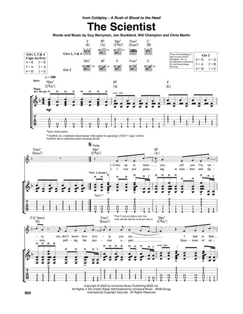 The Scientist by Coldplay - Guitar Tab - Guitar Instructor