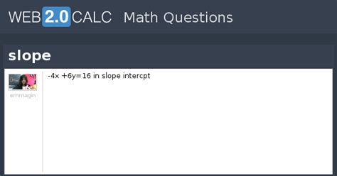 View question - slope