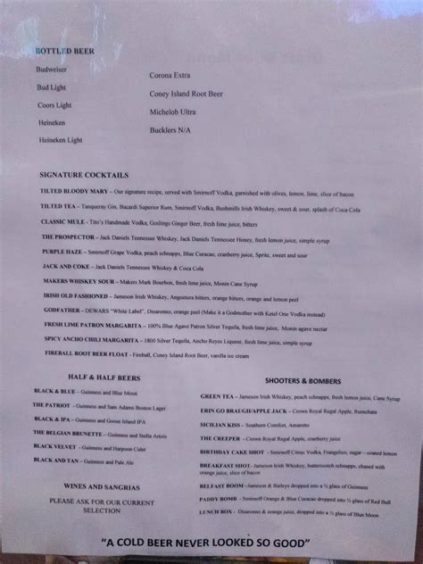 Menu at Tilted Kilt Pub and Eatery, Wayne