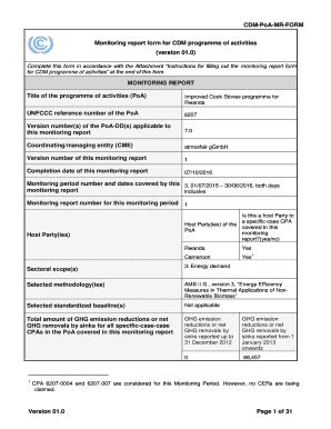 Fillable Online carboncheck co CDM-PoA-MR-FORM Monitoring report form ...