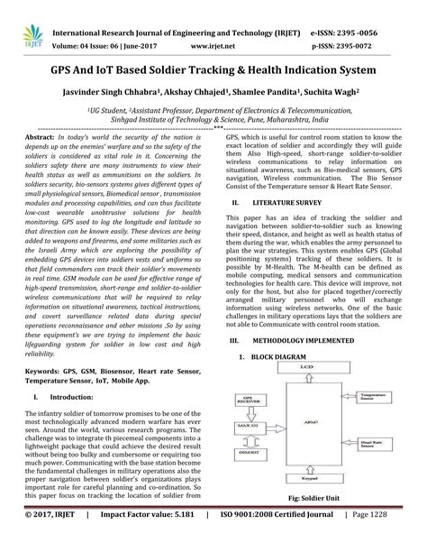 GPS And IoT Based Soldier Tracking & Health Indication System | PDF