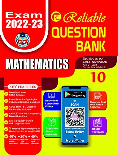Reliable Question Bank Class 10 Mathematics [CBE] ,For 2023 Exam ...